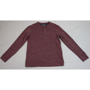 01.Algo Shirt Mens‎ Medium Red Performance Quarter Button Quick Dry UPF40+